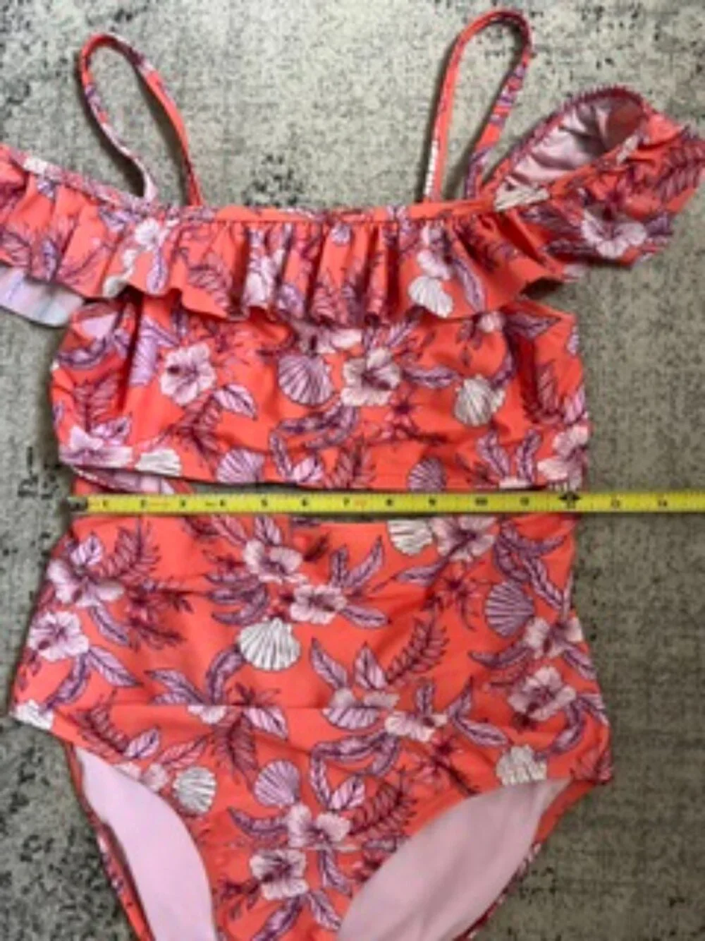 🧡3/$15 art class Floral One Piece Swimsuit Girls XL (14/16)